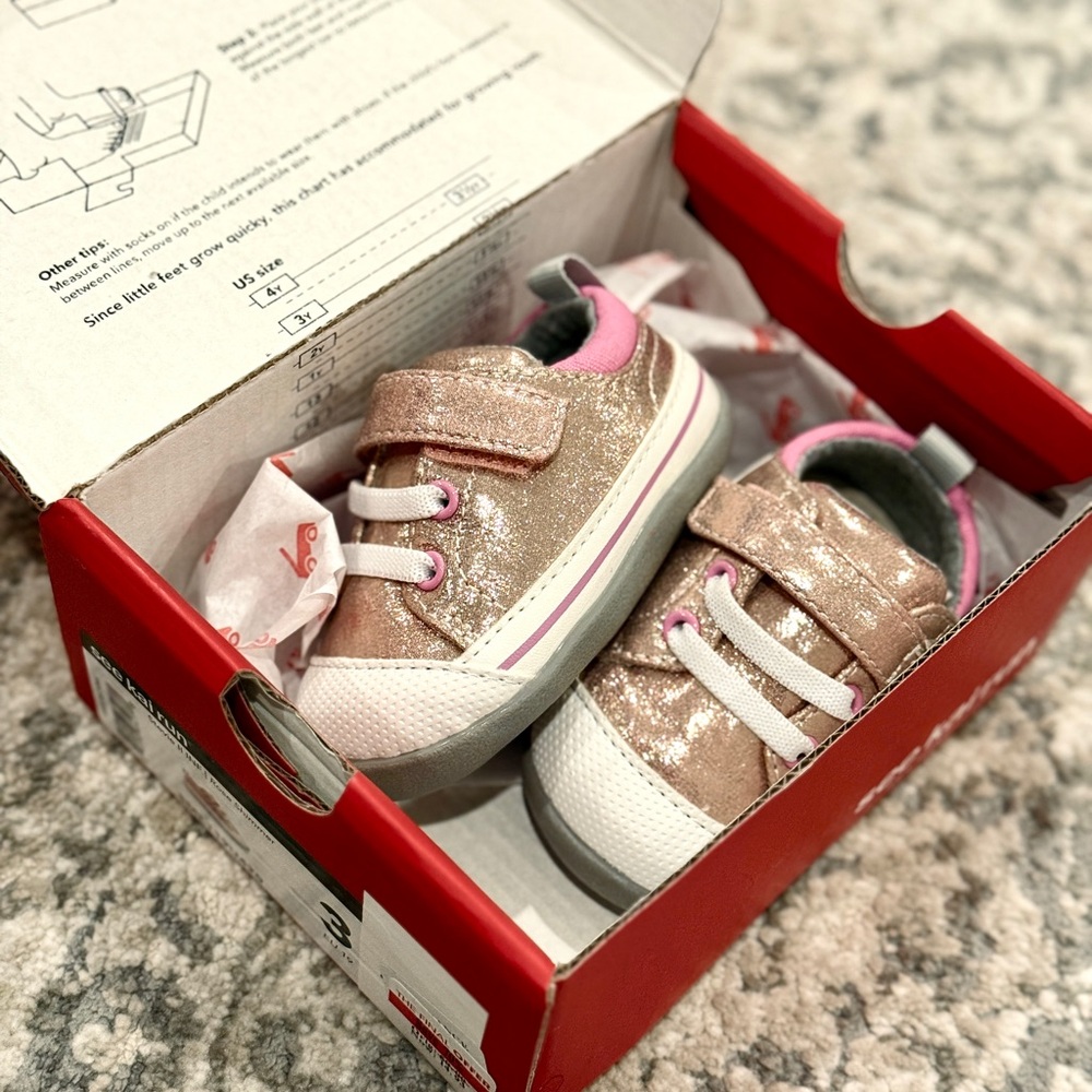 See Kai Run Stevie II Rose Shimmer Sneakers – Toddler Size 3